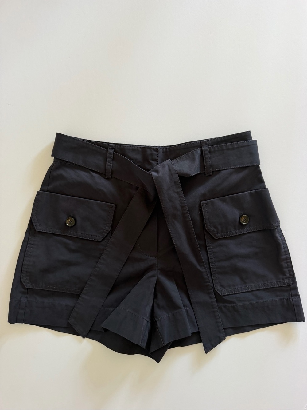 Tanya Taylor Fallon Cargo Shorts Navy Blue Size 2